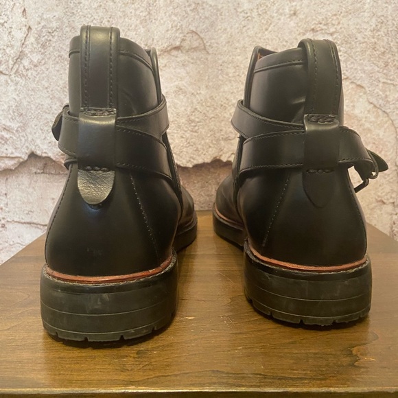 MENS COACH Black Leather Bryce Moto Boots - Picture 7 of 8